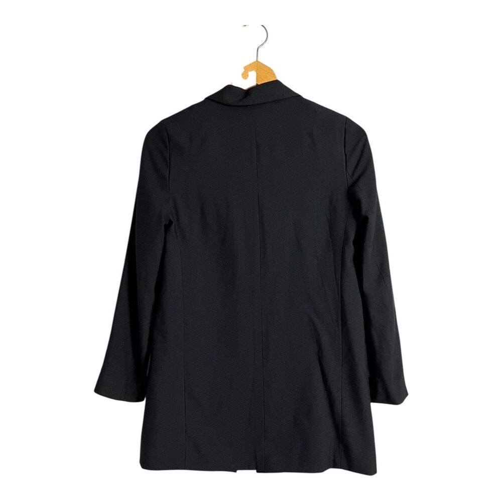 Allsaints Open Front Tailored Boyfriend Fit Blazer Jacket Preppy Twee Black 2 - Picture 3 of 7